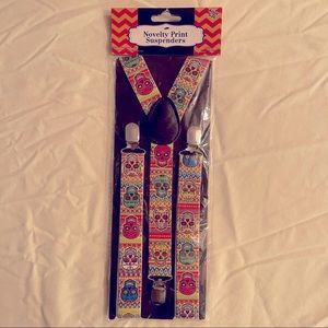 Multi-Colored Skulls Novelty Suspenders